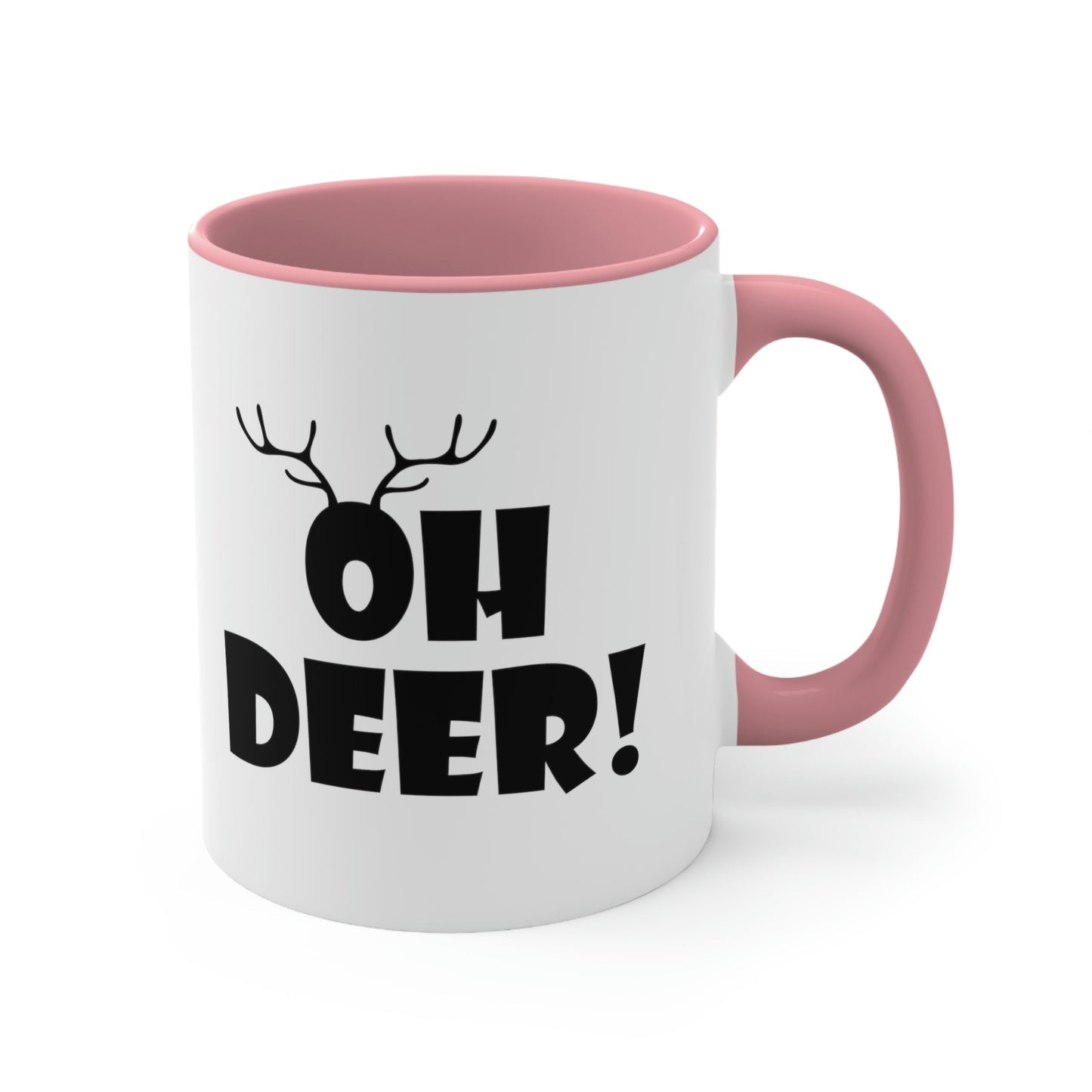 Oh Deer It's Christmas Time Funny Reindeer Classic Accent Coffee Mug 11oz Ichaku [Perfect Gifts Selection]
