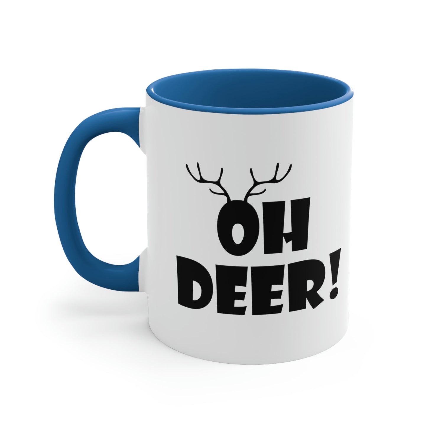 Oh Deer It's Christmas Time Funny Reindeer Classic Accent Coffee Mug 11oz Ichaku [Perfect Gifts Selection]