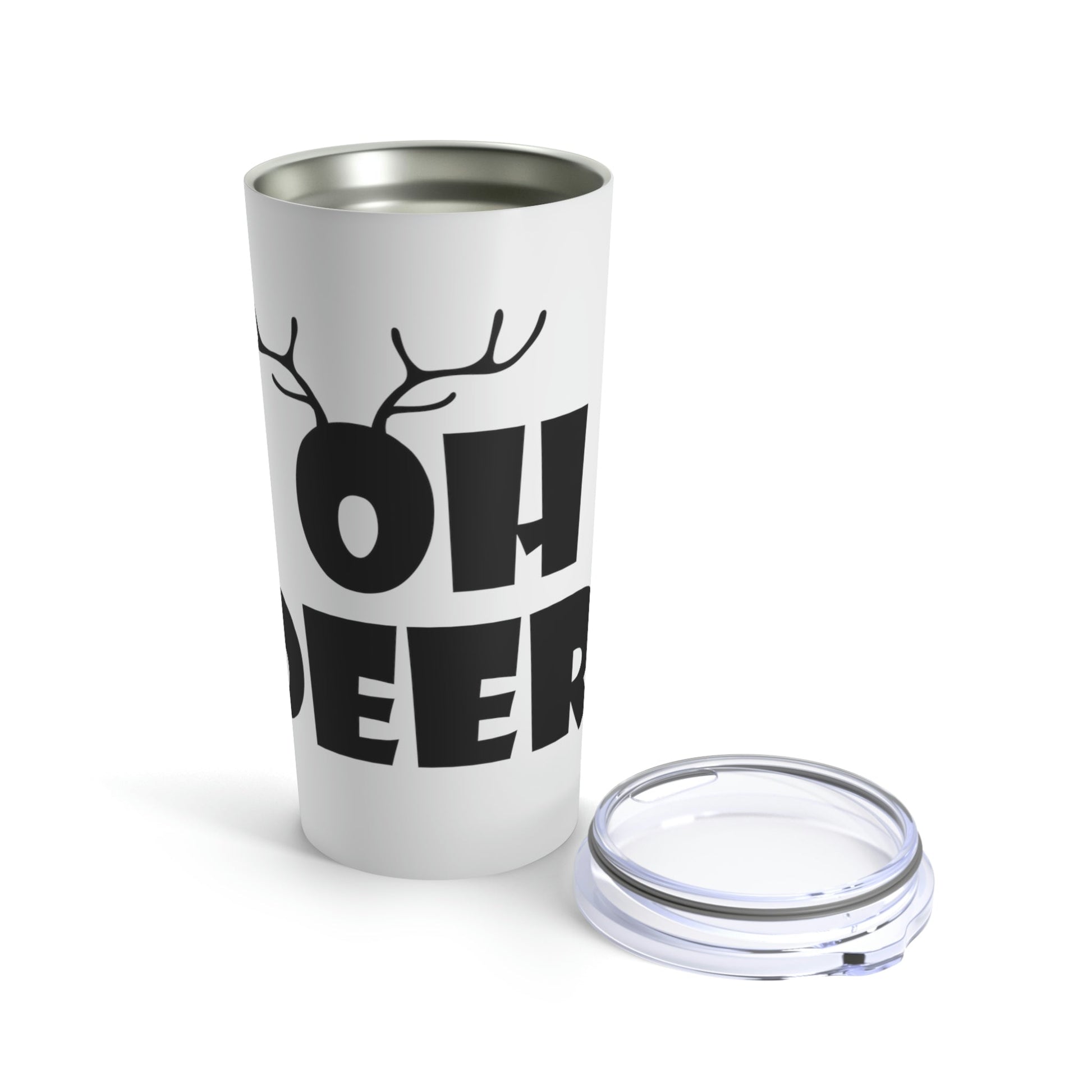 Oh Deer It's Christmas Time Funny Reindeer Stainless Steel Hot or Cold Vacuum Tumbler 20oz Ichaku [Perfect Gifts Selection]
