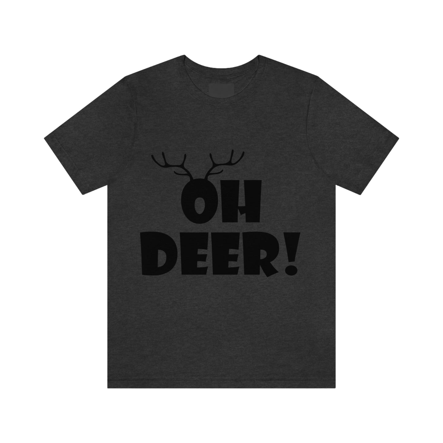 Oh Deer It's Christmas Time Funny Reindeer Unisex Jersey Short Sleeve T-Shirt Ichaku [Perfect Gifts Selection]