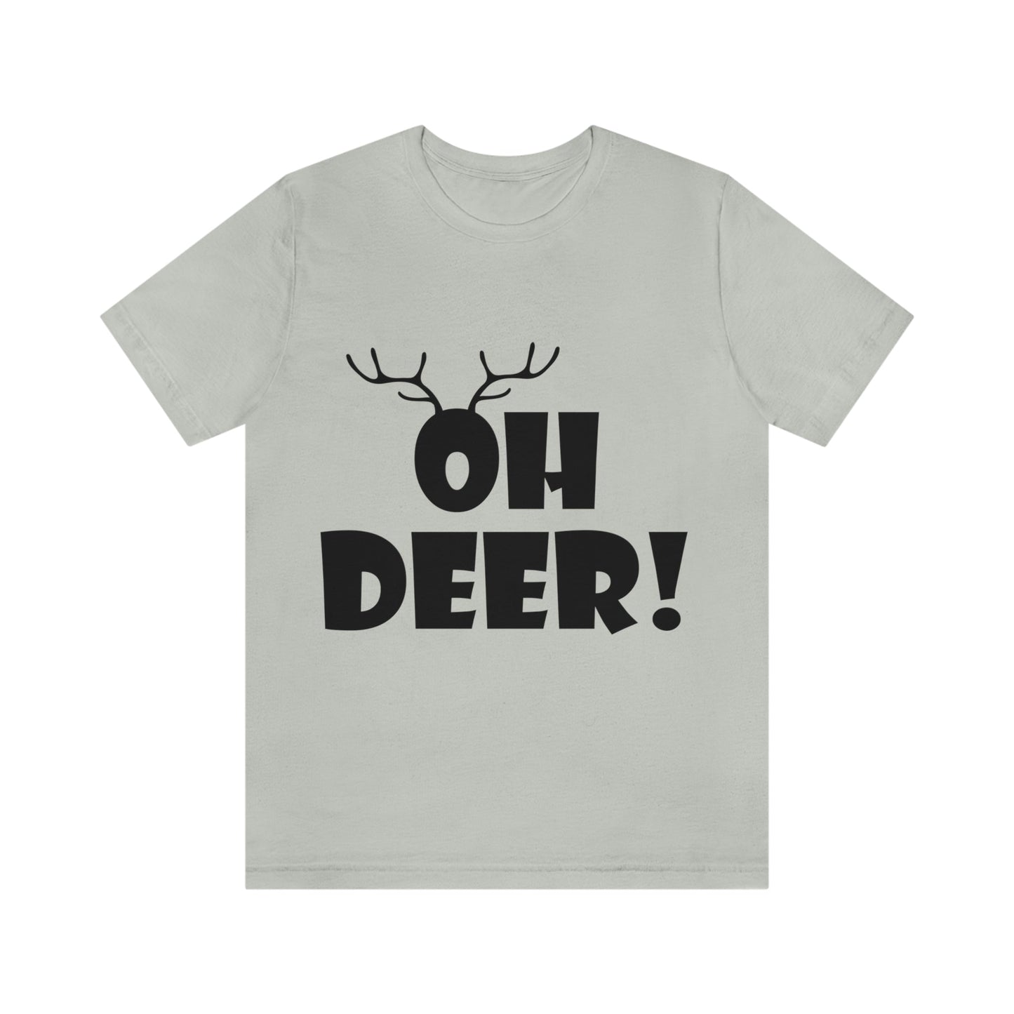 Oh Deer It's Christmas Time Funny Reindeer Unisex Jersey Short Sleeve T-Shirt Ichaku [Perfect Gifts Selection]