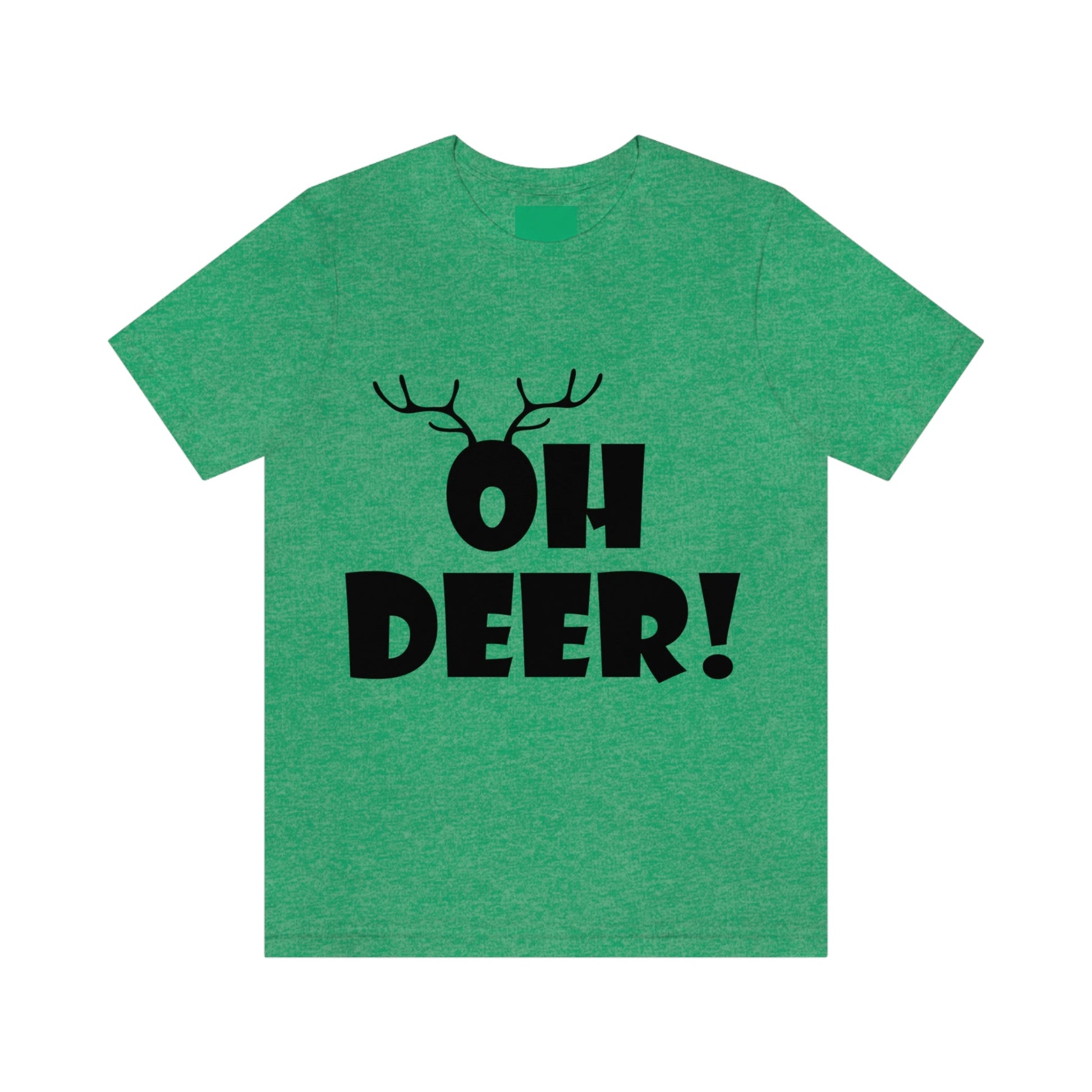 Oh Deer It's Christmas Time Funny Reindeer Unisex Jersey Short Sleeve T-Shirt Ichaku [Perfect Gifts Selection]