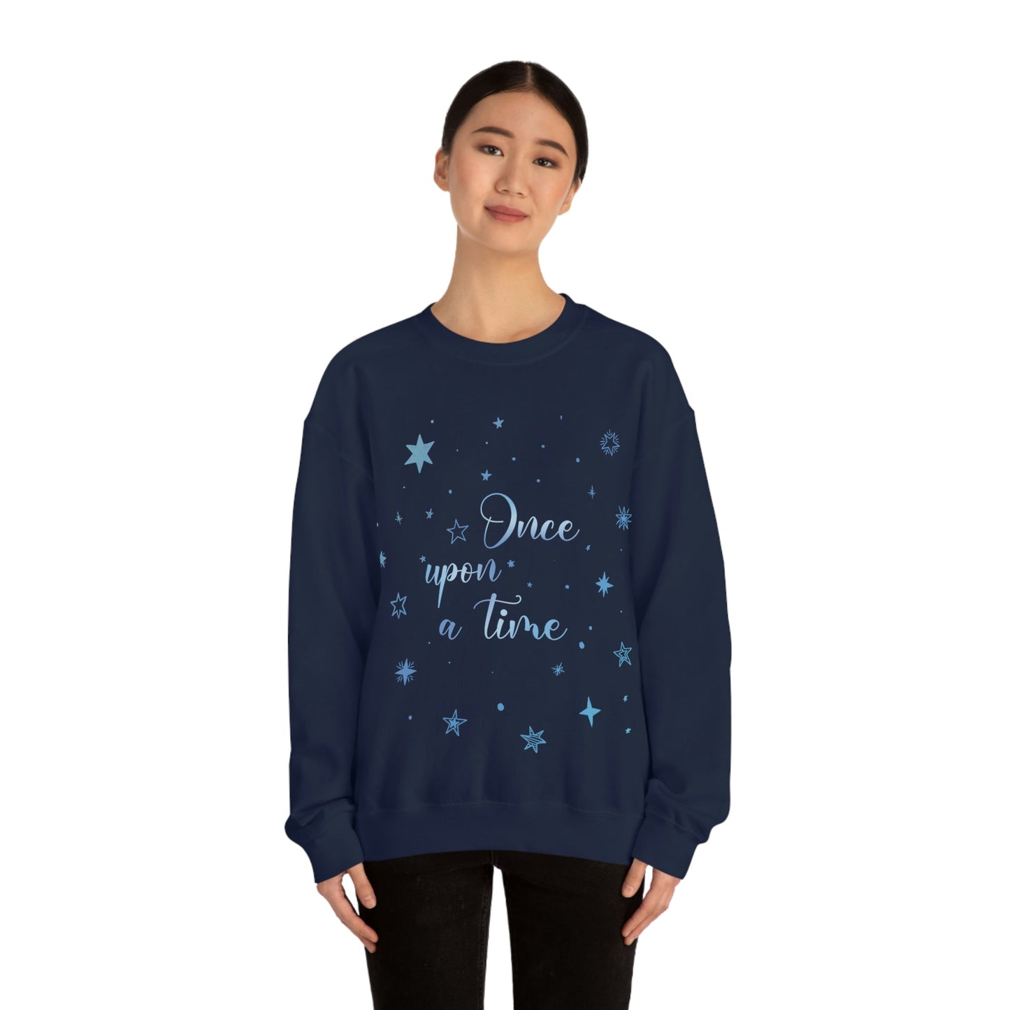 Once Upon a Time New Year Slogan Unisex Heavy Blend™ Crewneck Sweatshirt Ichaku [Perfect Gifts Selection]