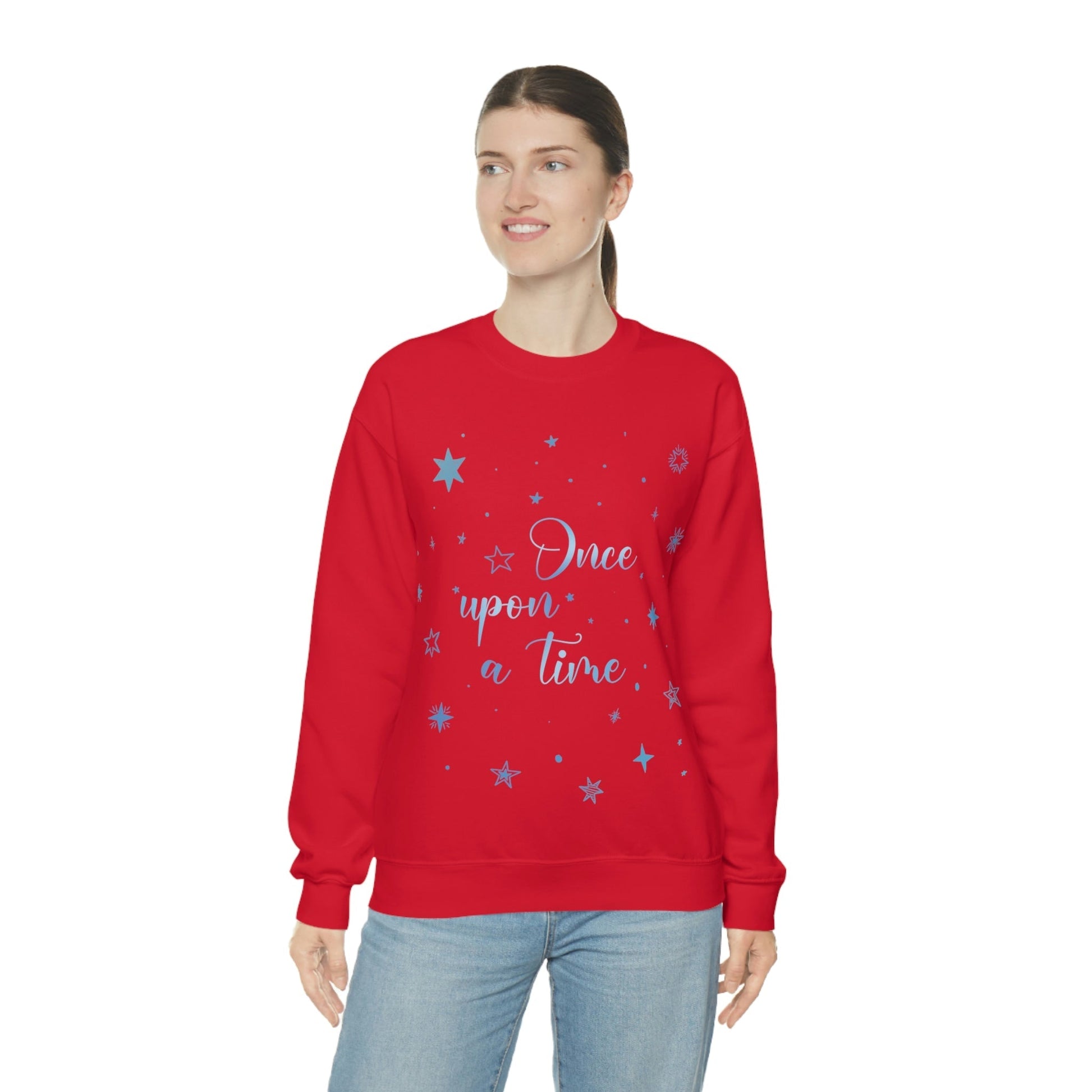 Once Upon a Time New Year Slogan Unisex Heavy Blend™ Crewneck Sweatshirt Ichaku [Perfect Gifts Selection]