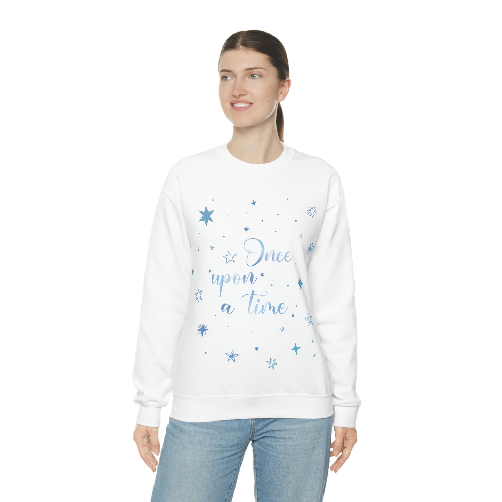 Once Upon a Time New Year Slogan Unisex Heavy Blend™ Crewneck Sweatshirt Ichaku [Perfect Gifts Selection]