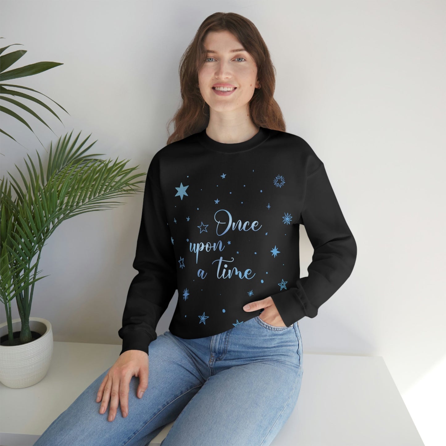 Once Upon a Time New Year Slogan Unisex Heavy Blend™ Crewneck Sweatshirt Ichaku [Perfect Gifts Selection]