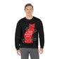 Ooops, I Ruined Christmas Again, Red Cat watching Unisex Heavy Blend™ Crewneck Sweatshirt Ichaku [Perfect Gifts Selection]