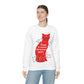 Ooops, I Ruined Christmas Again, Red Cat watching Unisex Heavy Blend™ Crewneck Sweatshirt Ichaku [Perfect Gifts Selection]