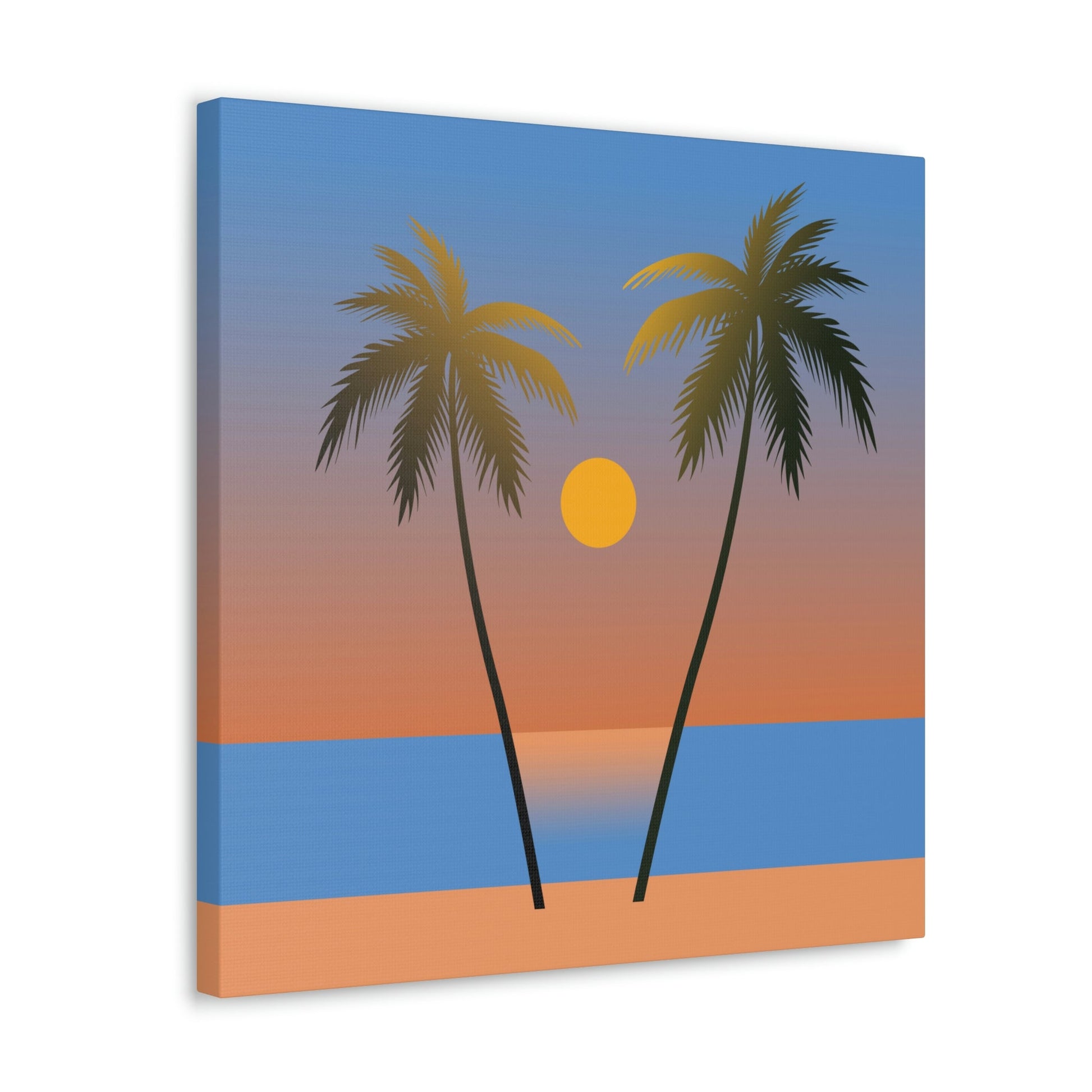 Palm Beach Sunset Minimal Aesthetic Classic Art Canvas Gallery Wraps Ichaku [Perfect Gifts Selection]