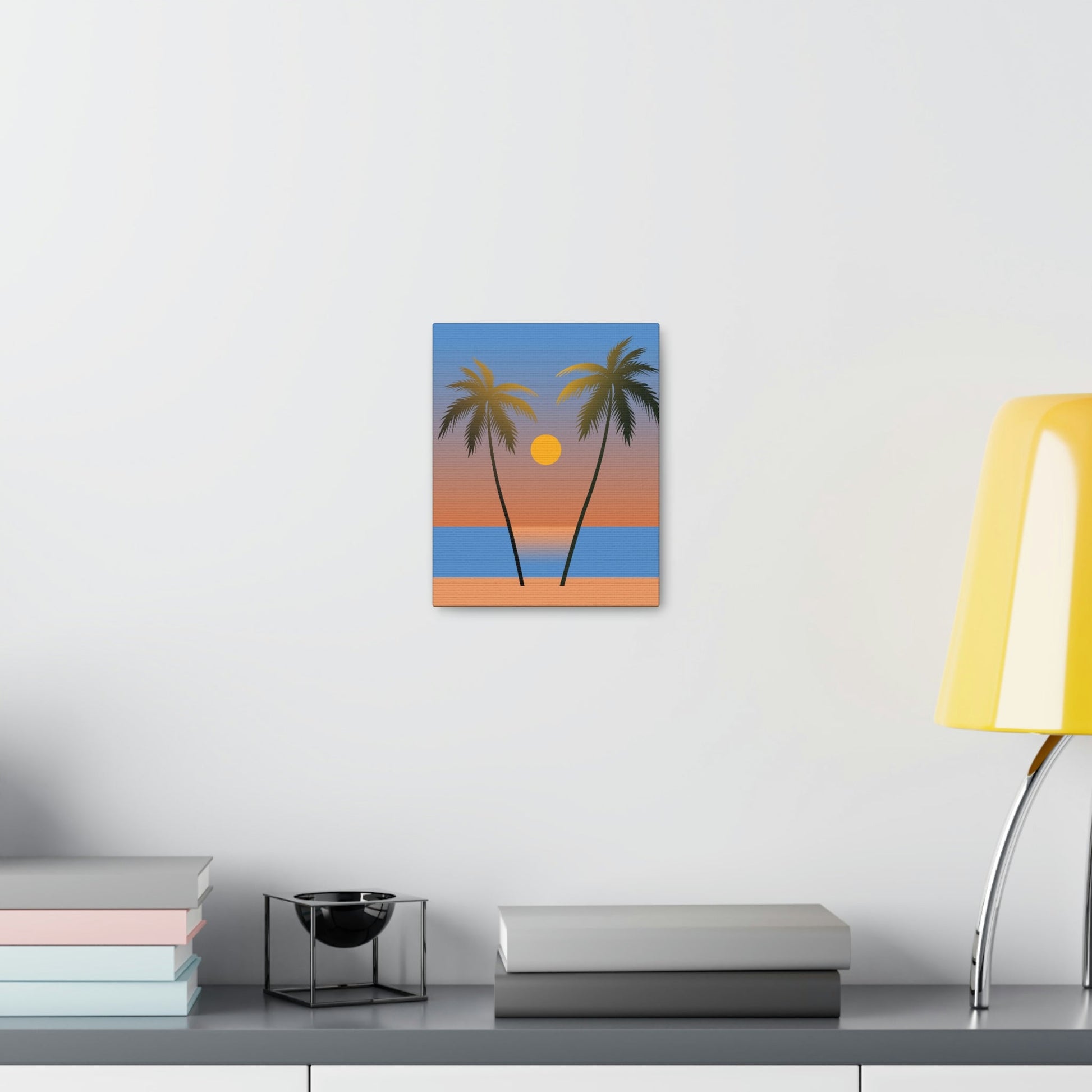 Palm Beach Sunset Minimal Aesthetic Classic Art Canvas Gallery Wraps Ichaku [Perfect Gifts Selection]