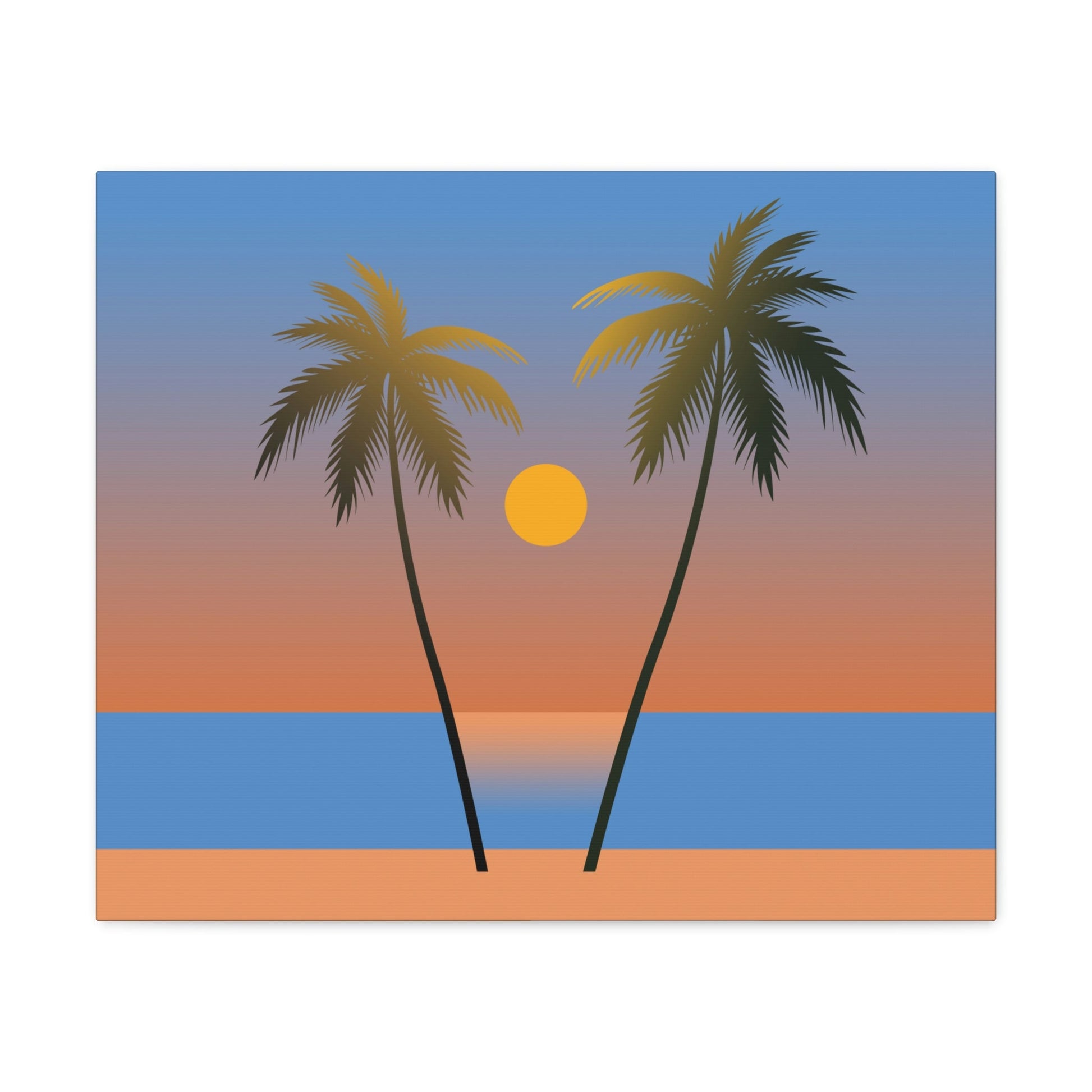 Palm Beach Sunset Minimal Aesthetic Classic Art Canvas Gallery Wraps Ichaku [Perfect Gifts Selection]