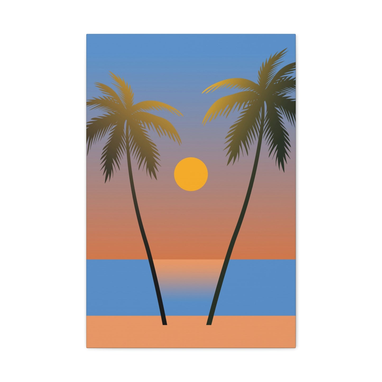 Palm Beach Sunset Minimal Aesthetic Classic Art Canvas Gallery Wraps Ichaku [Perfect Gifts Selection]