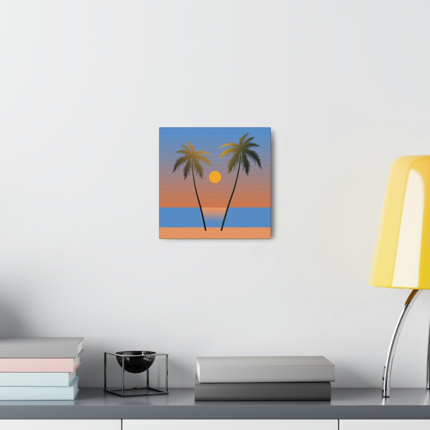 Palm Beach Sunset Minimal Aesthetic Classic Art Canvas Gallery Wraps Ichaku [Perfect Gifts Selection]