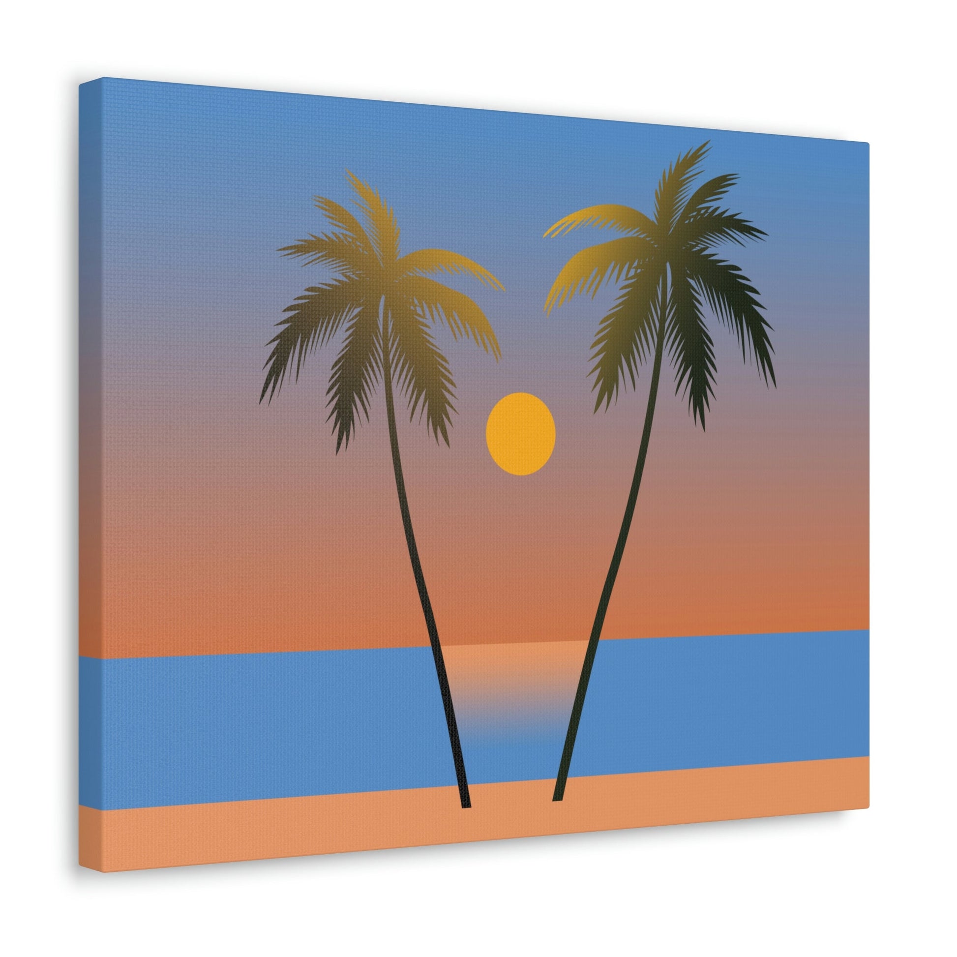 Palm Beach Sunset Minimal Aesthetic Classic Art Canvas Gallery Wraps Ichaku [Perfect Gifts Selection]