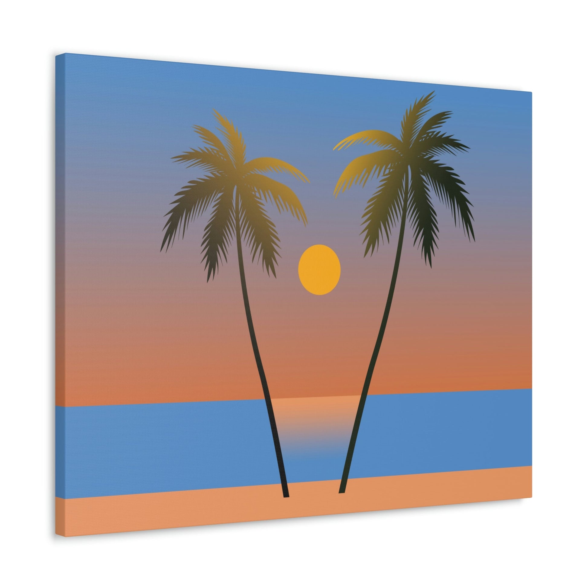 Palm Beach Sunset Minimal Aesthetic Classic Art Canvas Gallery Wraps Ichaku [Perfect Gifts Selection]