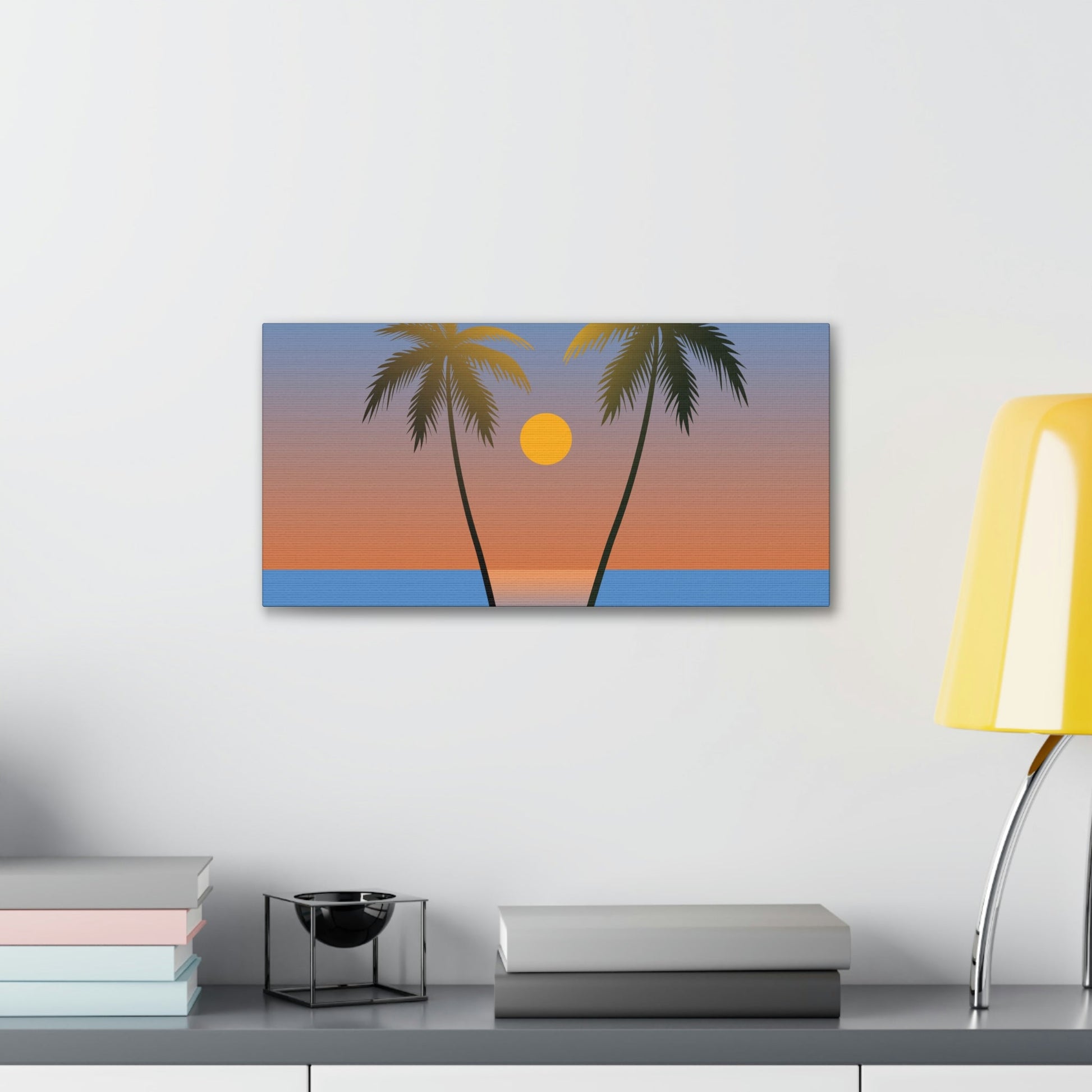 Palm Beach Sunset Minimal Aesthetic Classic Art Canvas Gallery Wraps Ichaku [Perfect Gifts Selection]