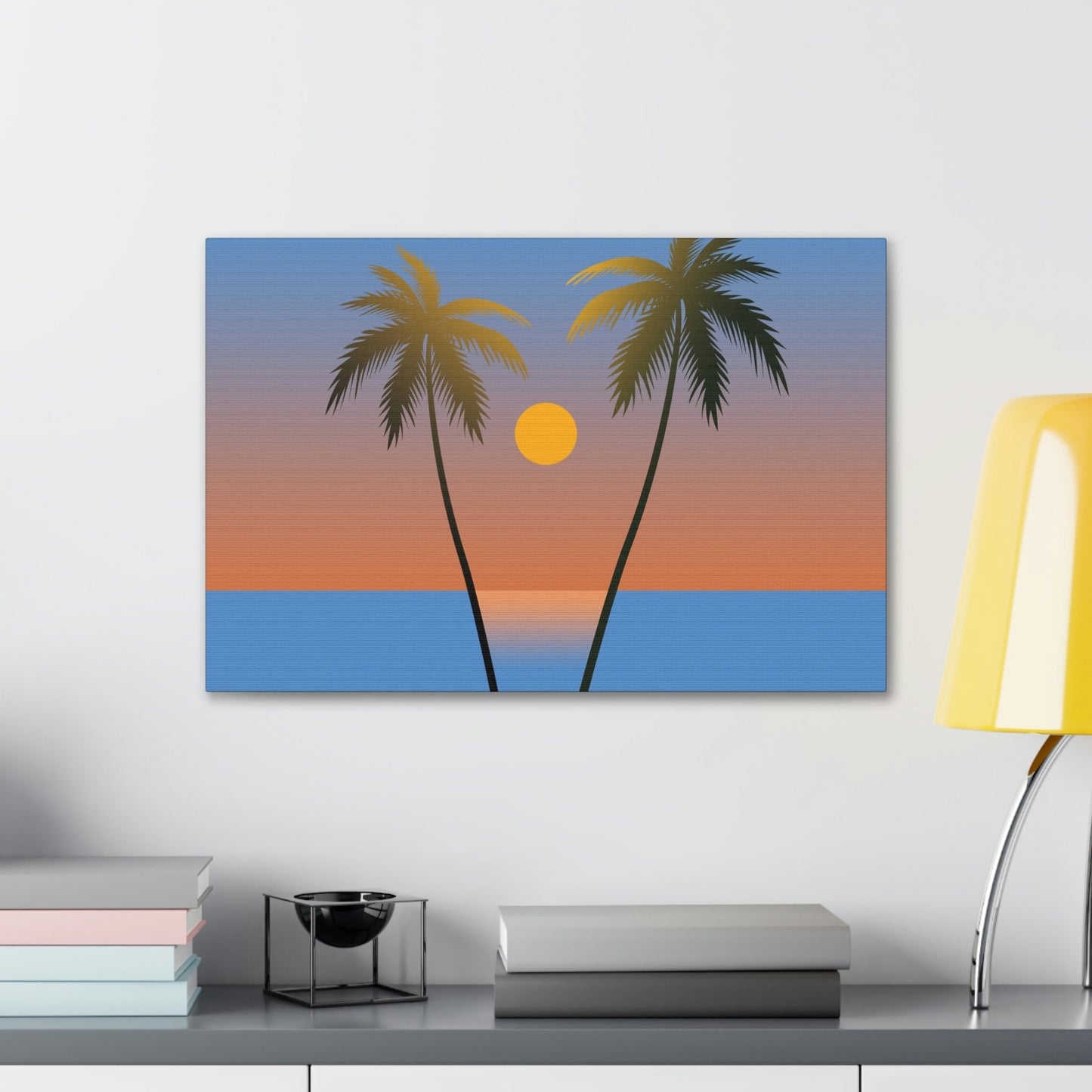 Palm Beach Sunset Minimal Aesthetic Classic Art Canvas Gallery Wraps Ichaku [Perfect Gifts Selection]