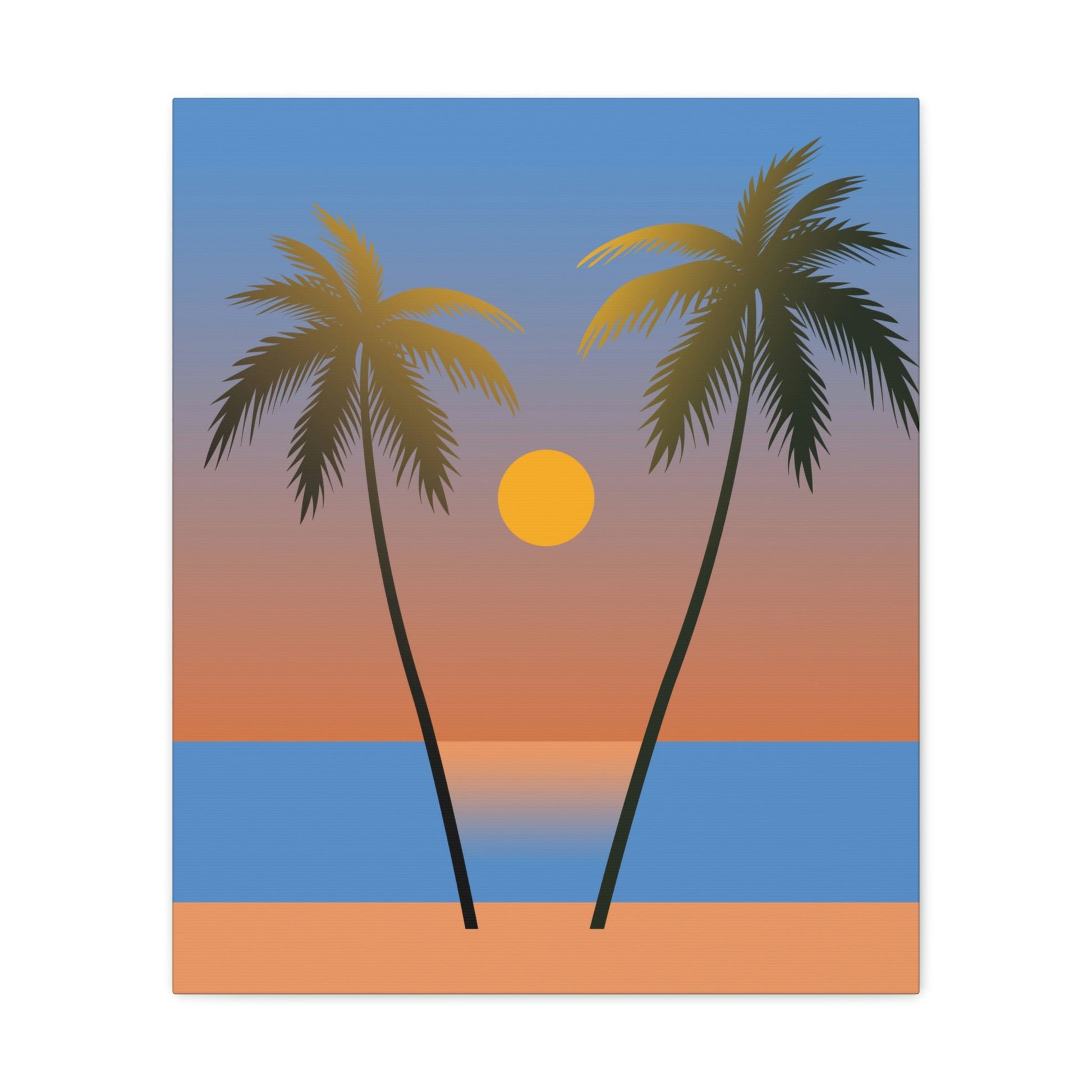 Palm Beach Sunset Minimal Aesthetic Classic Art Canvas Gallery Wraps Ichaku [Perfect Gifts Selection]