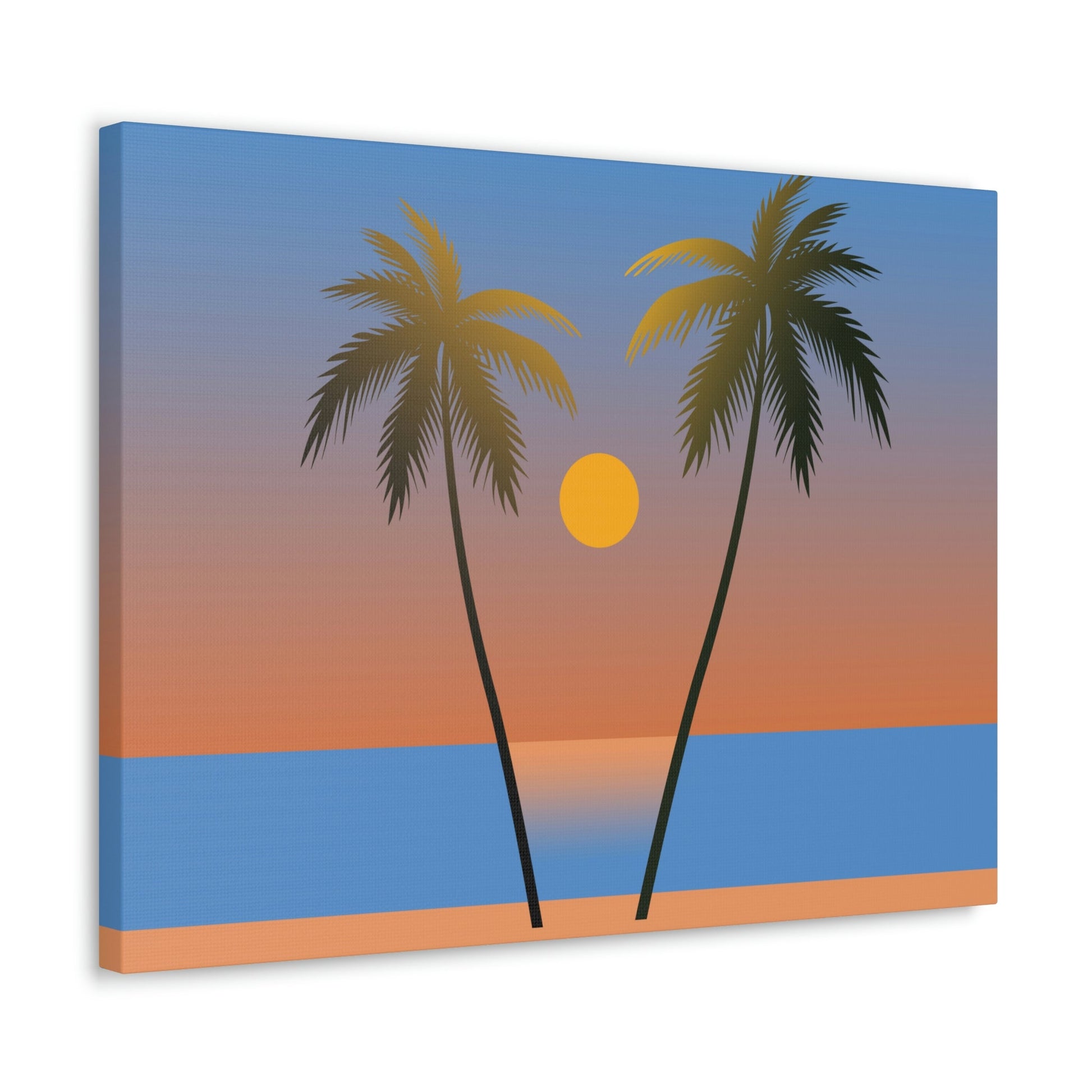 Palm Beach Sunset Minimal Aesthetic Classic Art Canvas Gallery Wraps Ichaku [Perfect Gifts Selection]