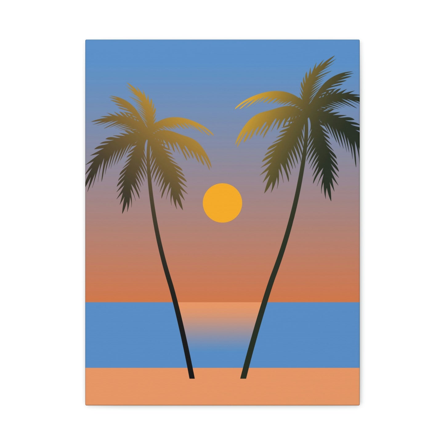 Palm Beach Sunset Minimal Aesthetic Classic Art Canvas Gallery Wraps Ichaku [Perfect Gifts Selection]