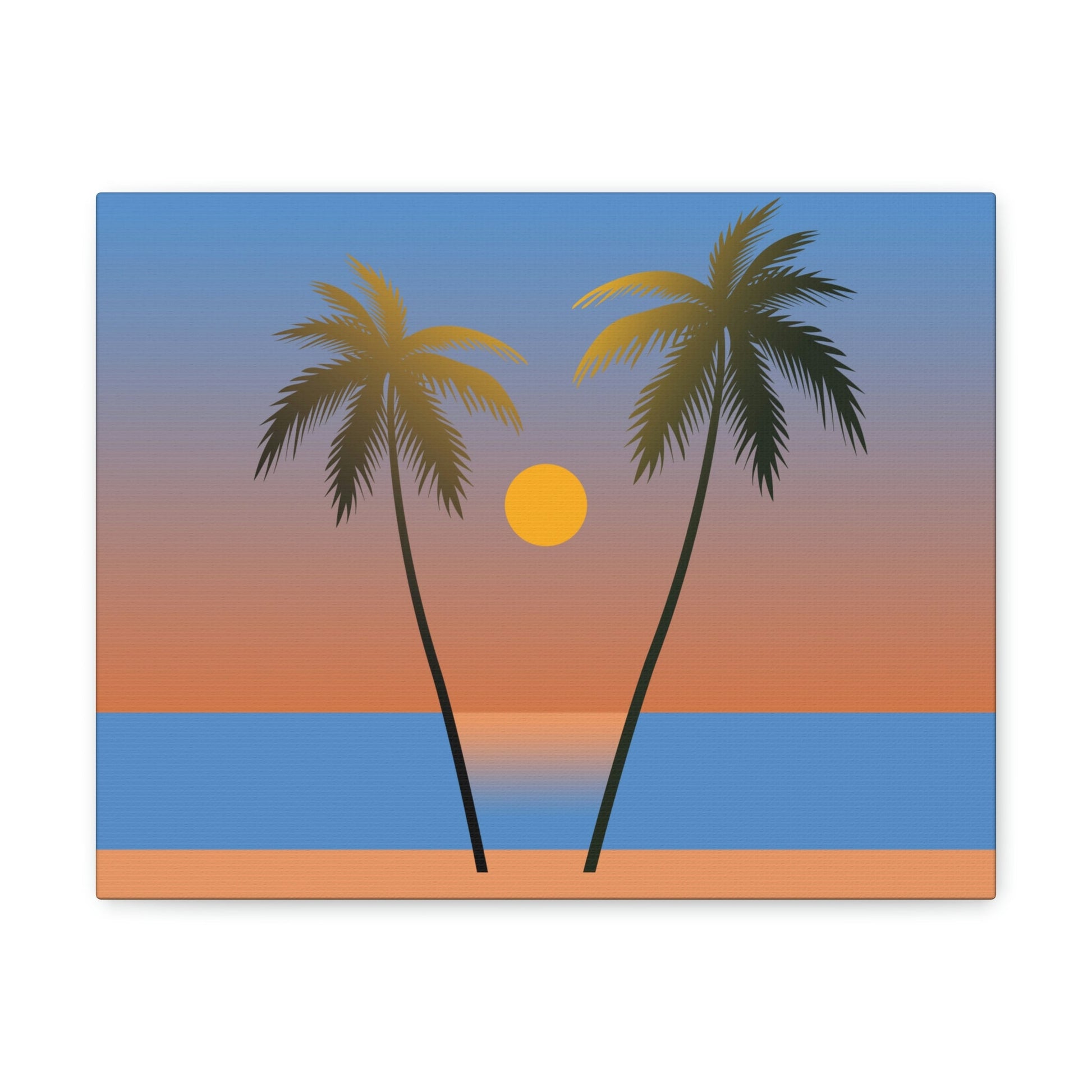 Palm Beach Sunset Minimal Aesthetic Classic Art Canvas Gallery Wraps Ichaku [Perfect Gifts Selection]