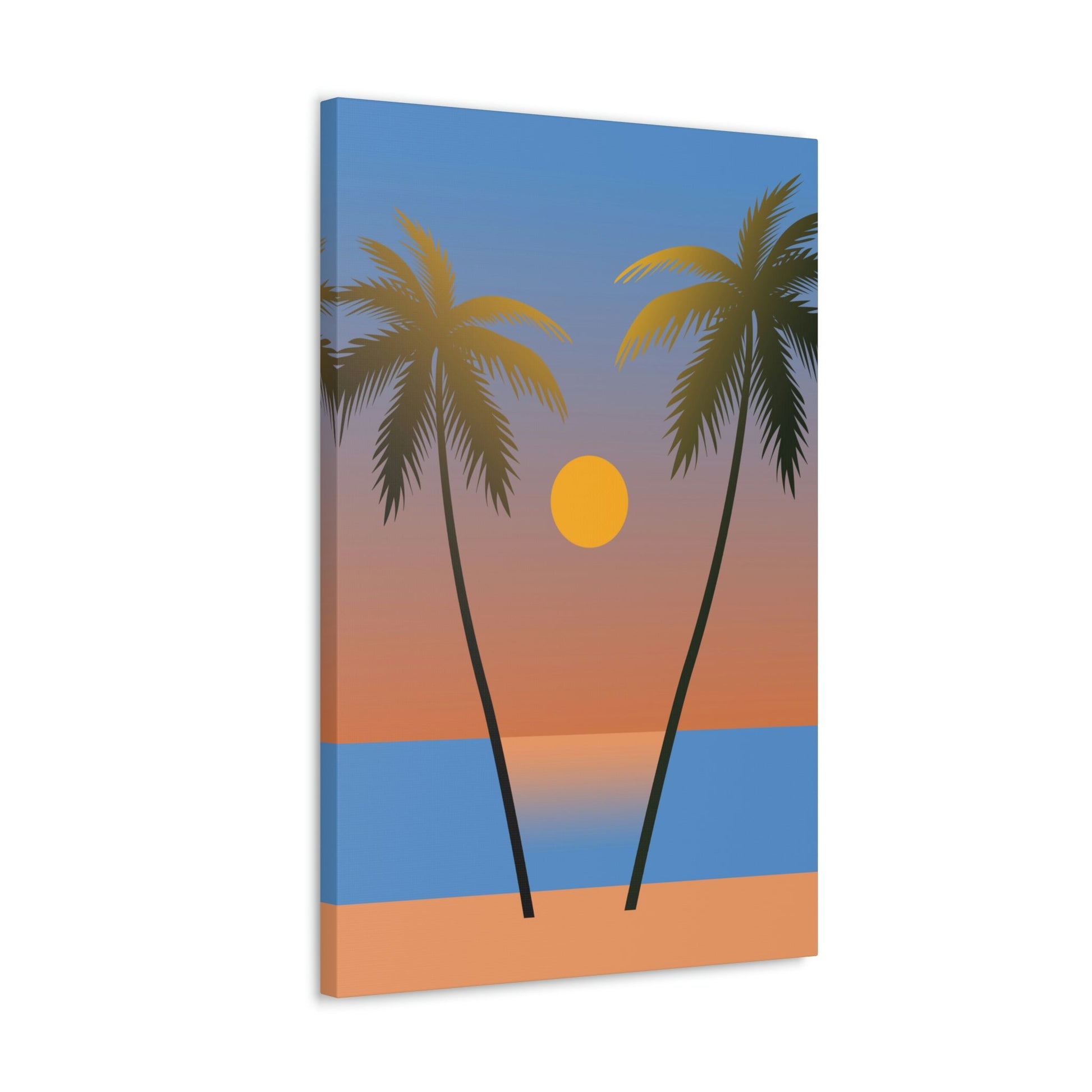 Palm Beach Sunset Minimal Aesthetic Classic Art Canvas Gallery Wraps Ichaku [Perfect Gifts Selection]