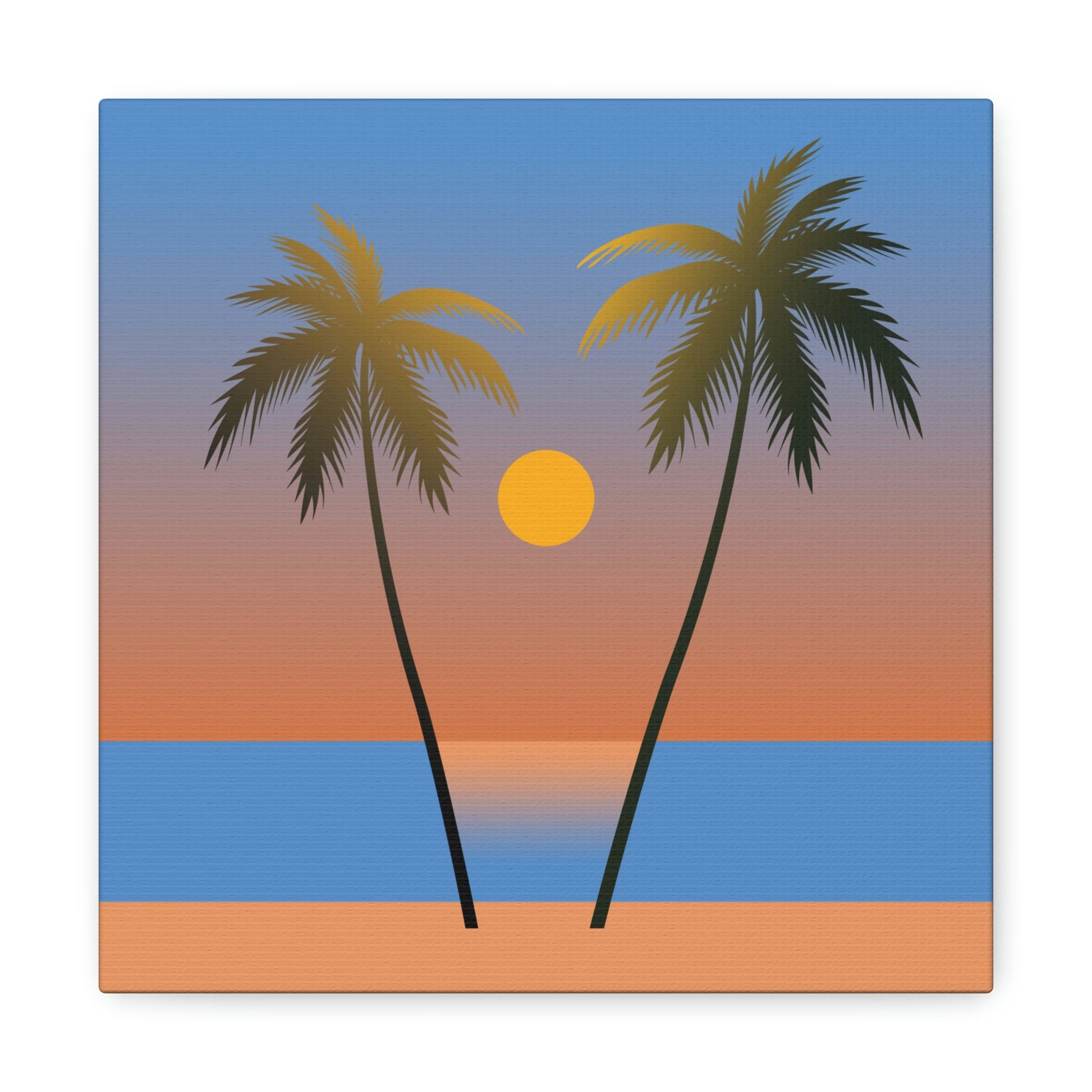 Palm Beach Sunset Minimal Aesthetic Classic Art Canvas Gallery Wraps Ichaku [Perfect Gifts Selection]