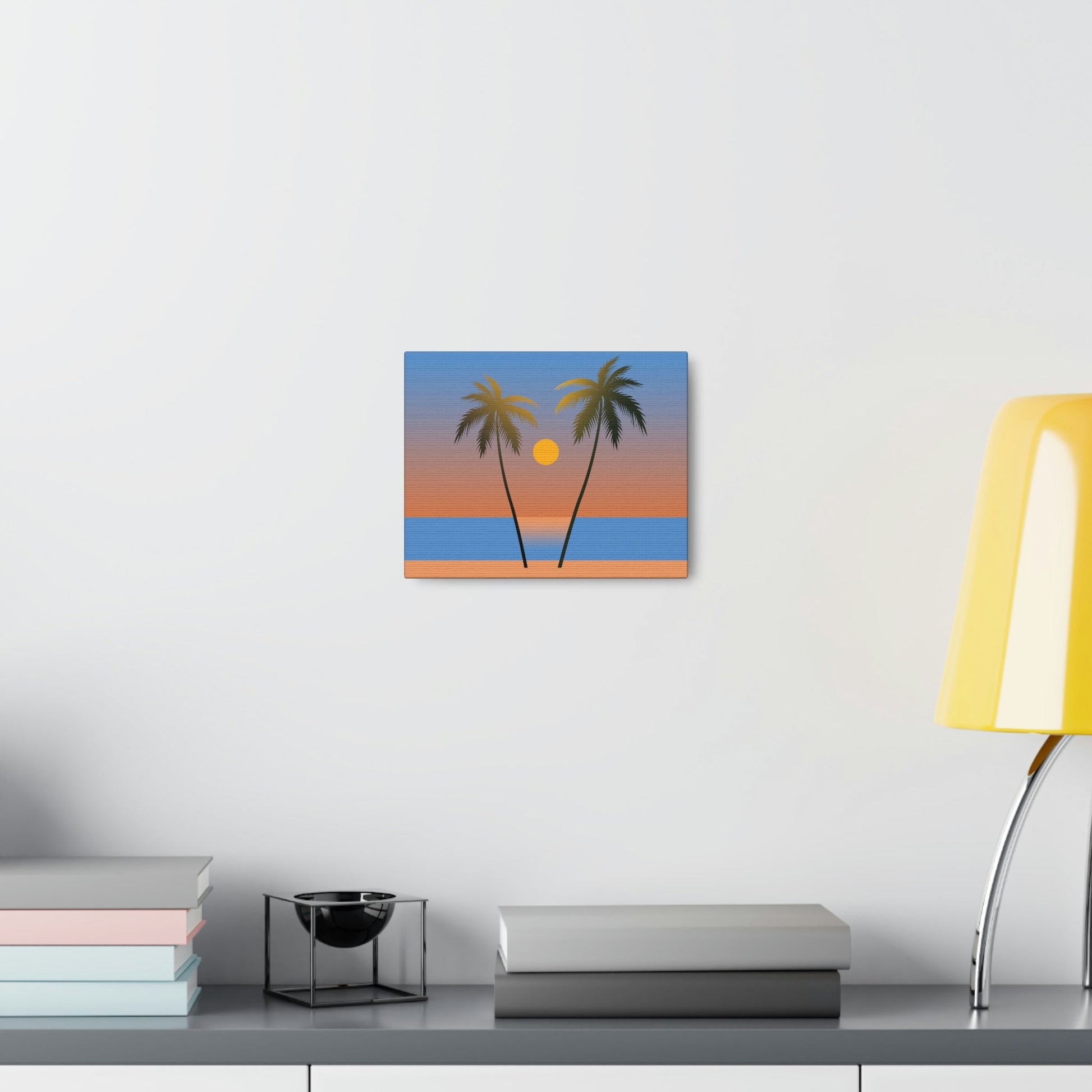 Palm Beach Sunset Minimal Aesthetic Classic Art Canvas Gallery Wraps Ichaku [Perfect Gifts Selection]