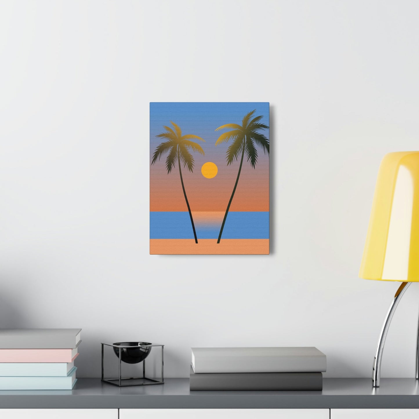 Palm Beach Sunset Minimal Aesthetic Classic Art Canvas Gallery Wraps Ichaku [Perfect Gifts Selection]