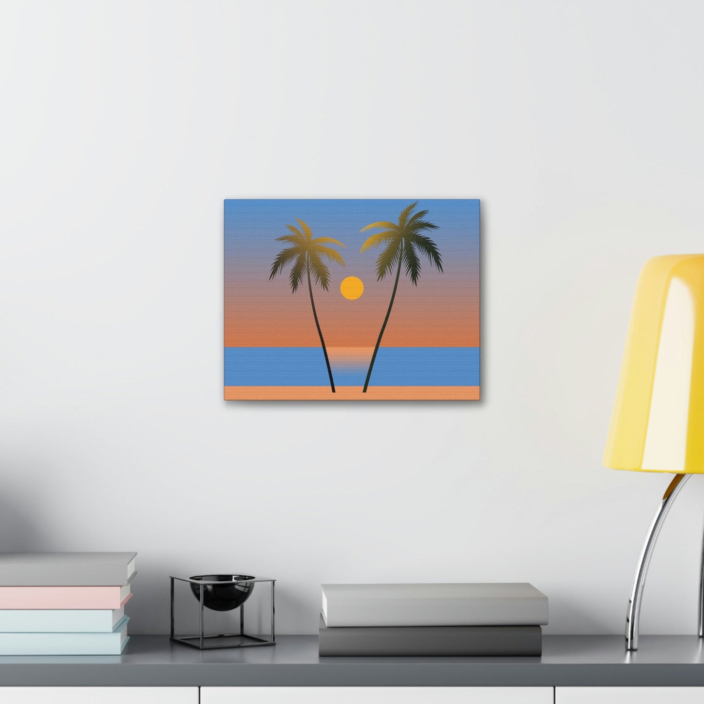 Palm Beach Sunset Minimal Aesthetic Classic Art Canvas Gallery Wraps Ichaku [Perfect Gifts Selection]