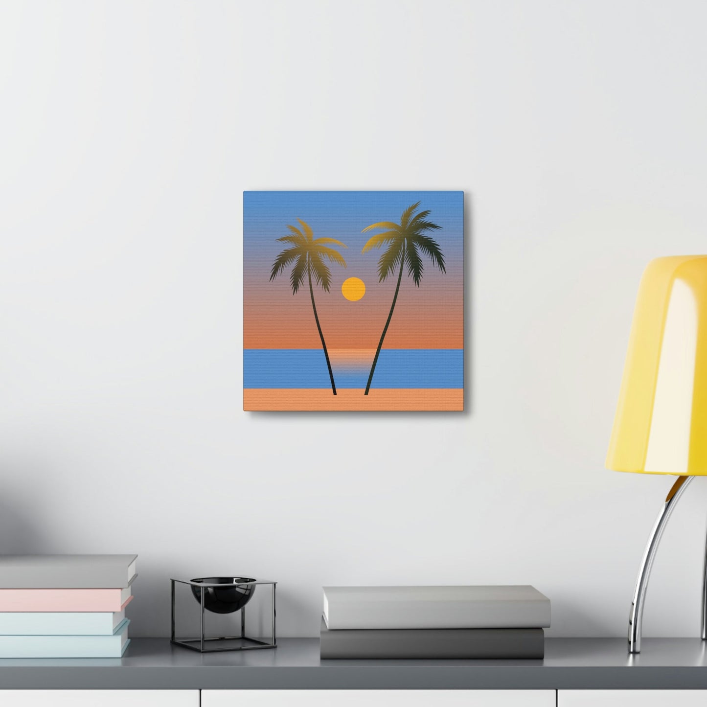 Palm Beach Sunset Minimal Aesthetic Classic Art Canvas Gallery Wraps Ichaku [Perfect Gifts Selection]