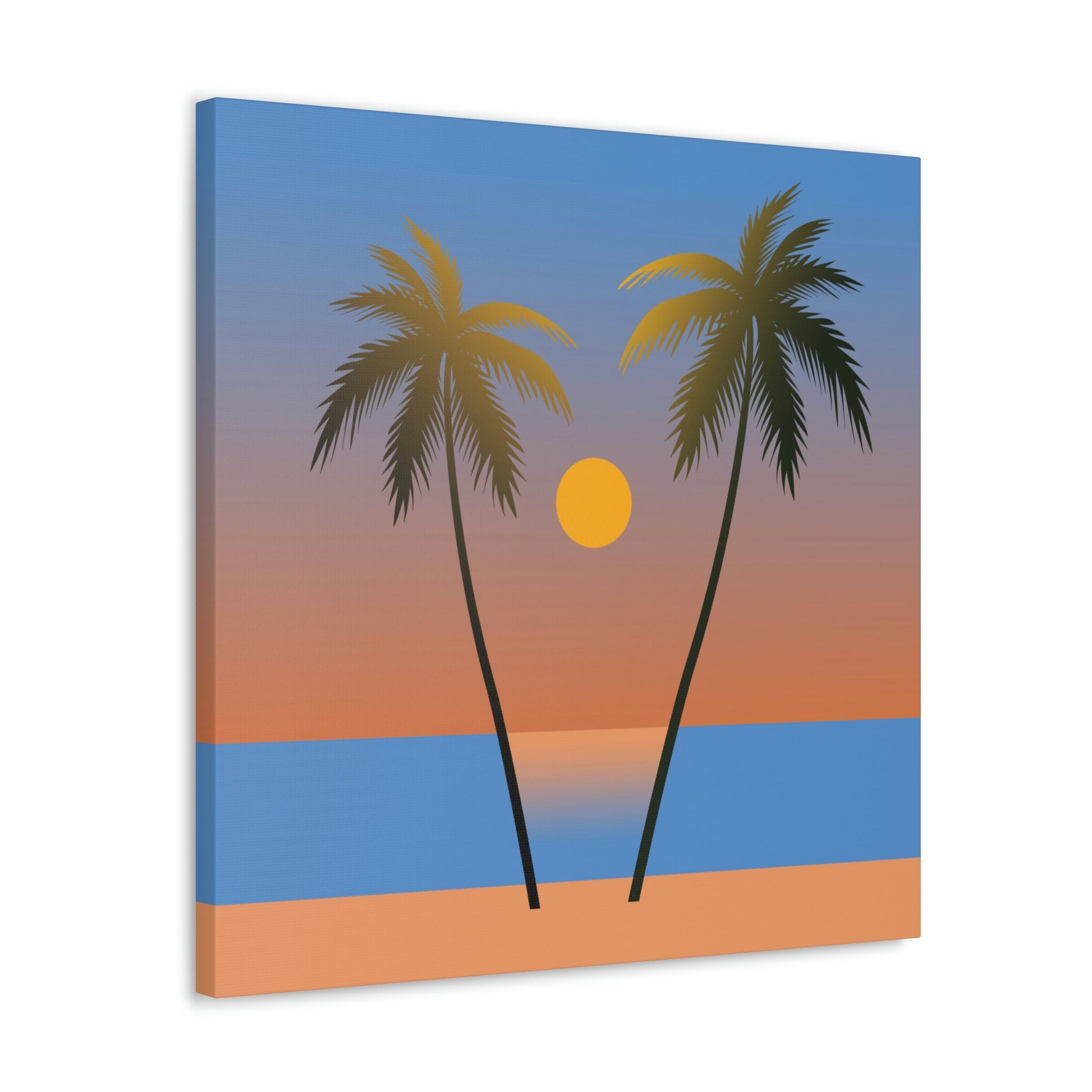 Palm Beach Sunset Minimal Aesthetic Classic Art Canvas Gallery Wraps Ichaku [Perfect Gifts Selection]