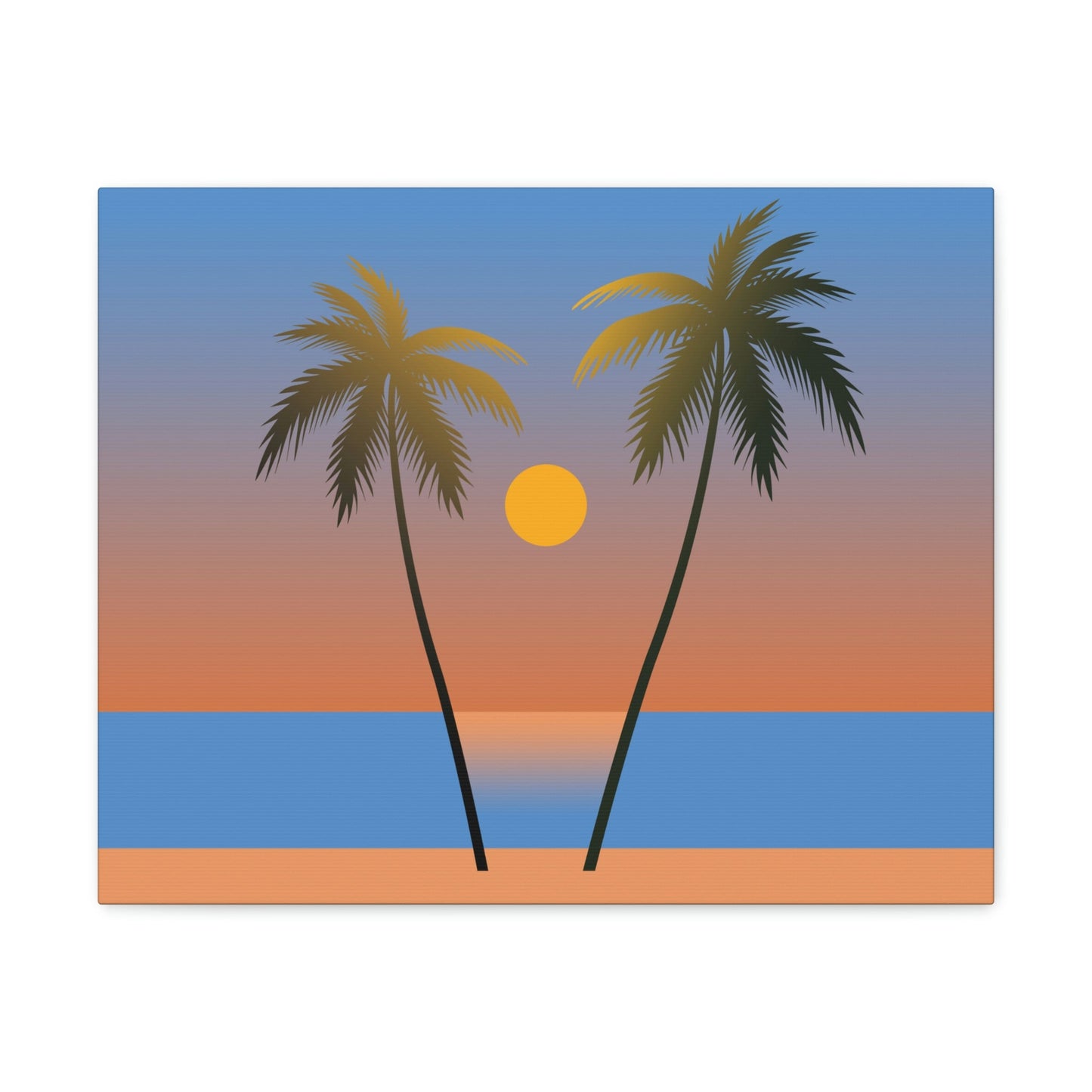 Palm Beach Sunset Minimal Aesthetic Classic Art Canvas Gallery Wraps Ichaku [Perfect Gifts Selection]