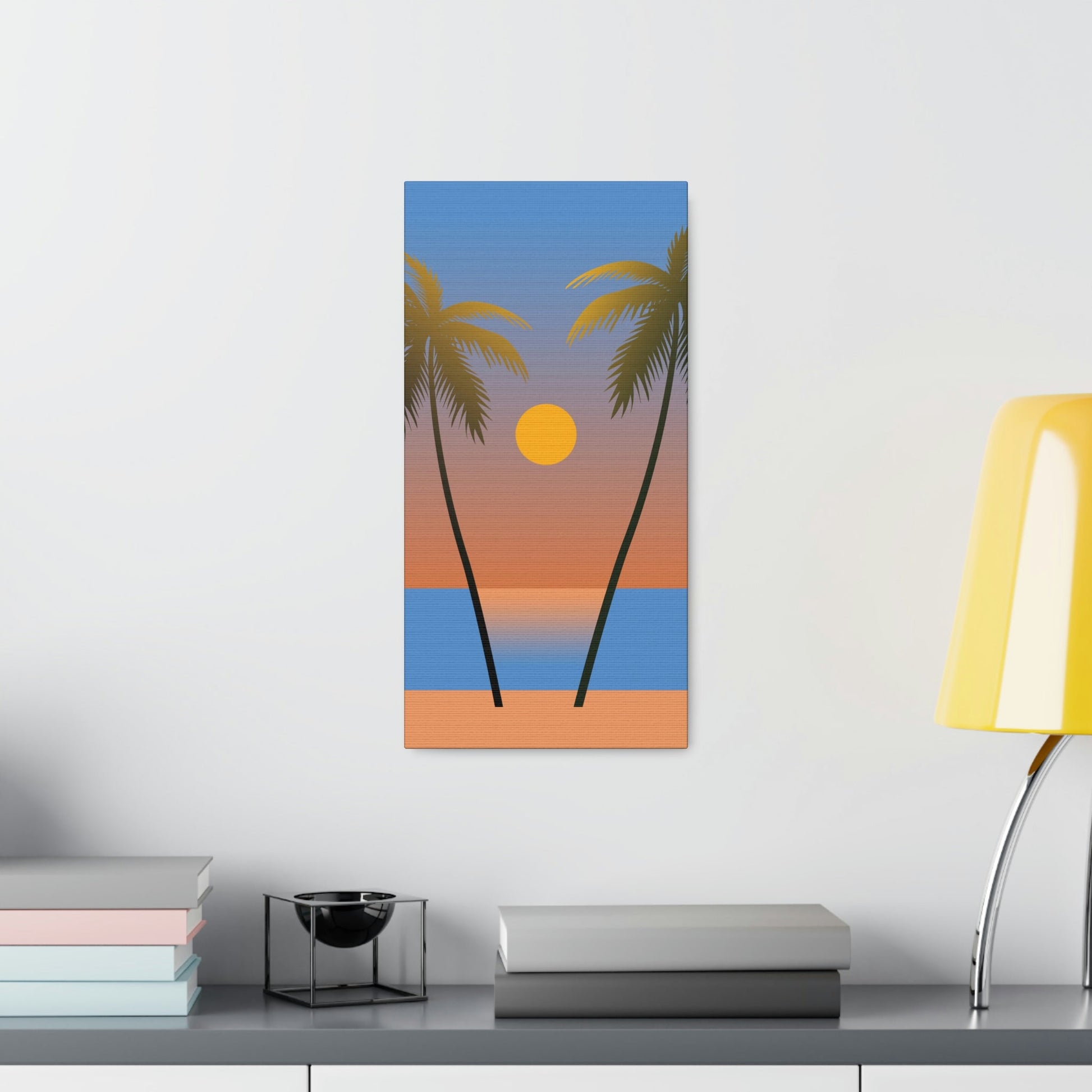 Palm Beach Sunset Minimal Aesthetic Classic Art Canvas Gallery Wraps Ichaku [Perfect Gifts Selection]