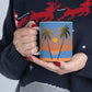 Palm Beach Sunset Minimal Art Ceramic Mug 11oz Ichaku [Perfect Gifts Selection]
