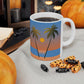 Palm Beach Sunset Minimal Art Ceramic Mug 11oz Ichaku [Perfect Gifts Selection]