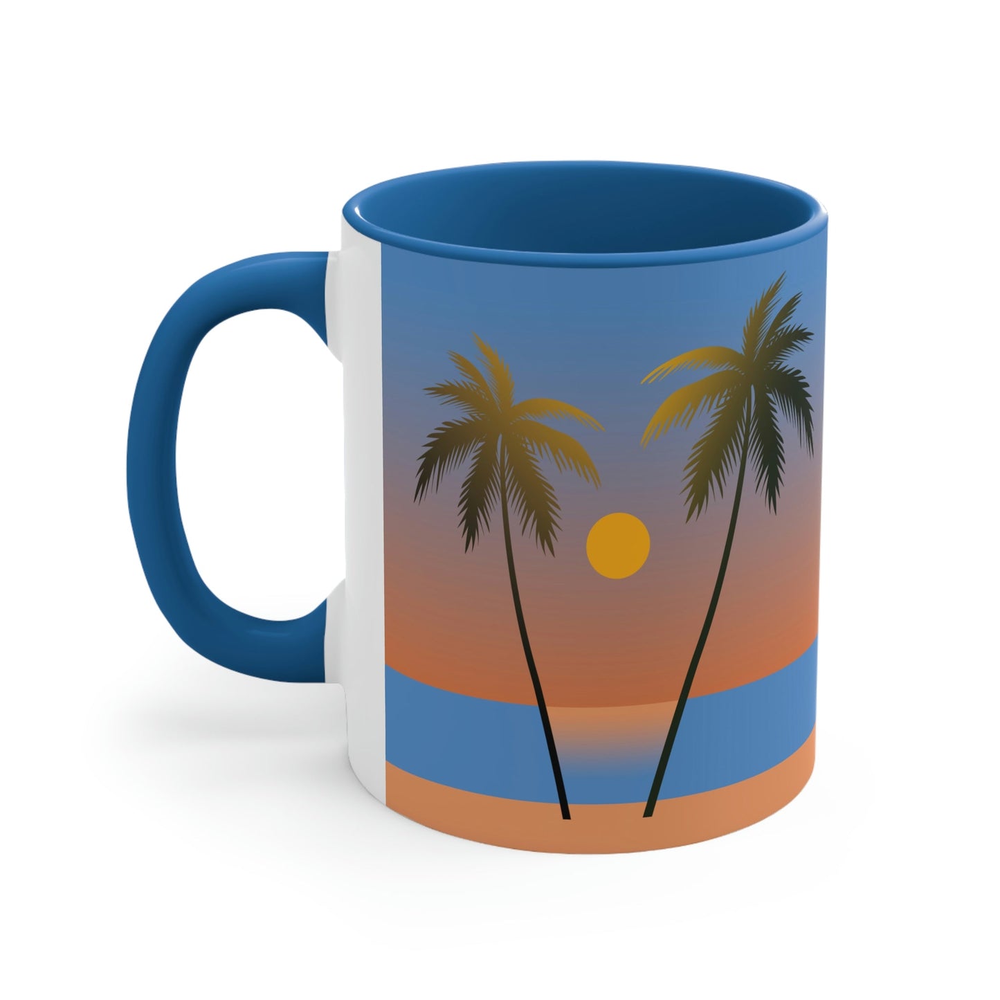 Palm Beach Sunset Minimal Art Classic Accent Coffee Mug 11oz Ichaku [Perfect Gifts Selection]