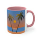 Palm Beach Sunset Minimal Art Classic Accent Coffee Mug 11oz Ichaku [Perfect Gifts Selection]