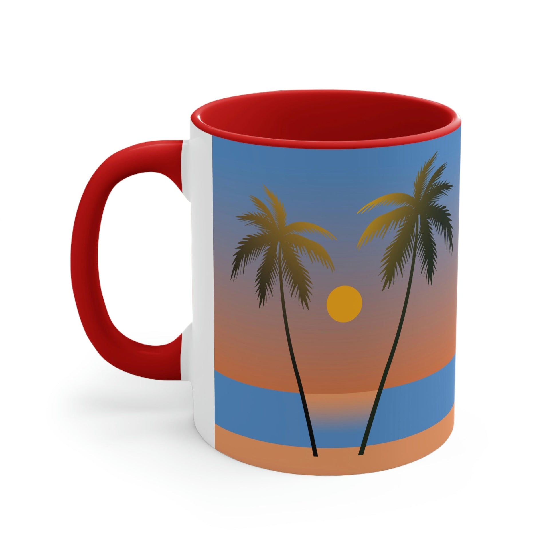 Palm Beach Sunset Minimal Art Classic Accent Coffee Mug 11oz Ichaku [Perfect Gifts Selection]