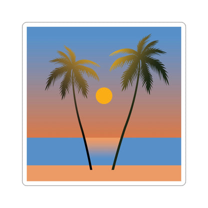 Palm Beach Sunset Minimal Art Die-Cut Sticker Ichaku [Perfect Gifts Selection]