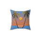 Palm Beach Sunset Minimal Art Spun Polyester Square Pillow Ichaku [Perfect Gifts Selection]