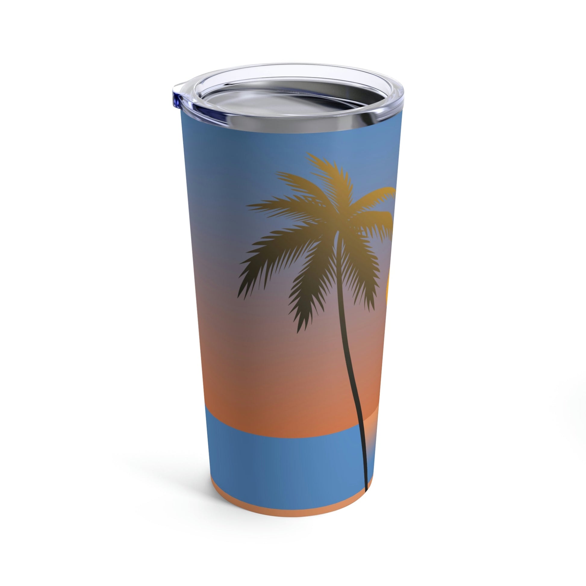 Palm Beach Sunset Minimal Art Stainless Steel Hot or Cold Vacuum Tumbler 20oz Ichaku [Perfect Gifts Selection]