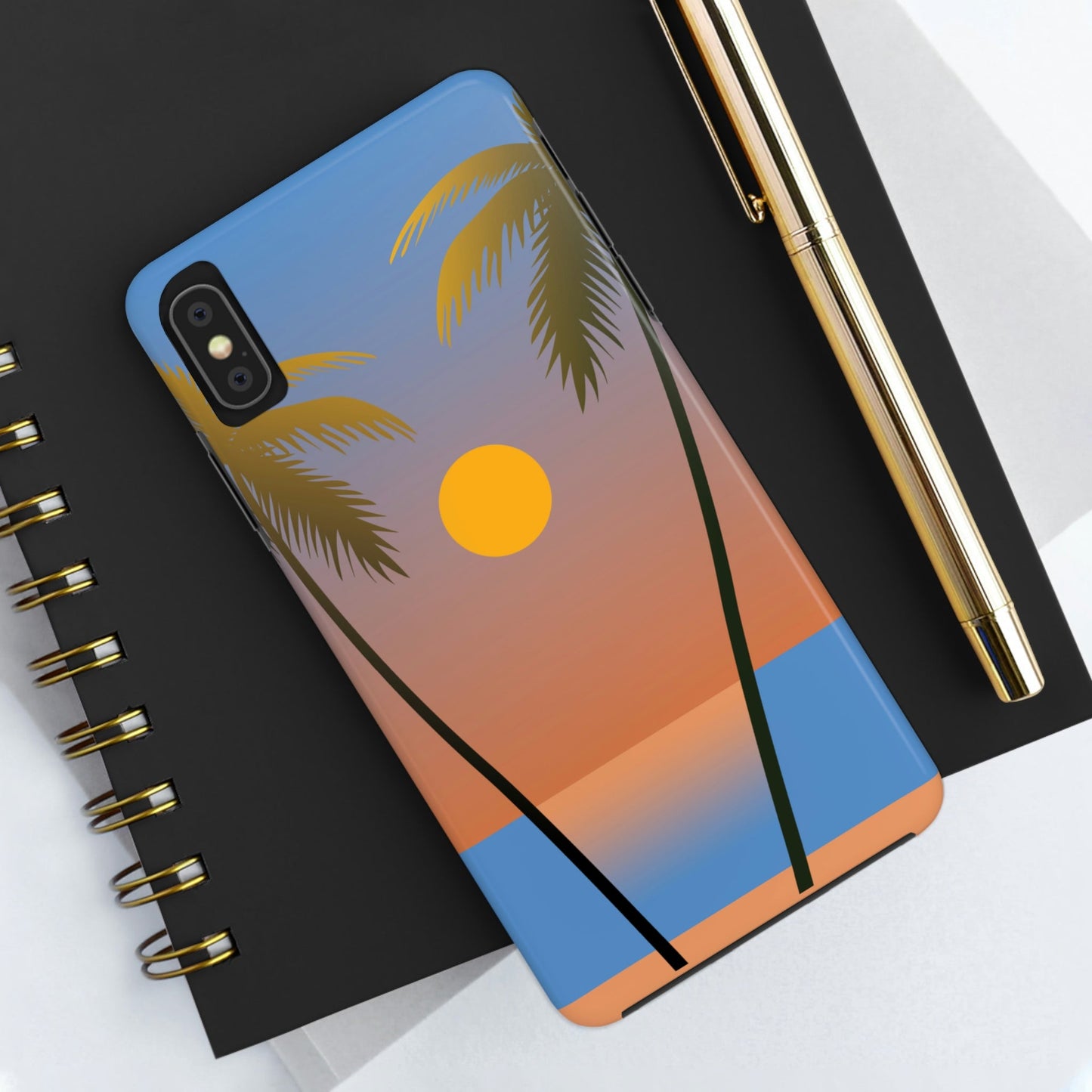 Palm Beach Sunset Minimal Art Tough Phone Cases Case-Mate Ichaku [Perfect Gifts Selection]