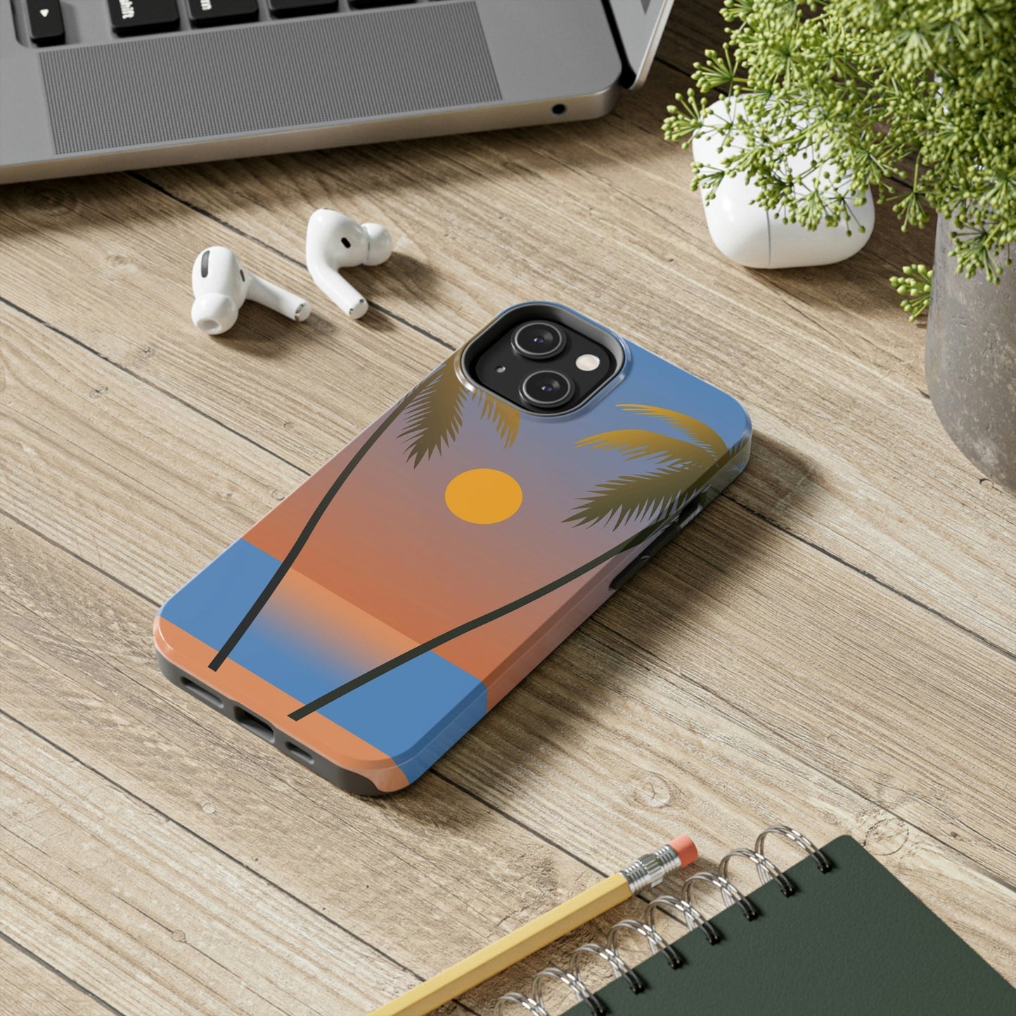 Palm Beach Sunset Minimal Art Tough Phone Cases Case-Mate Ichaku [Perfect Gifts Selection]