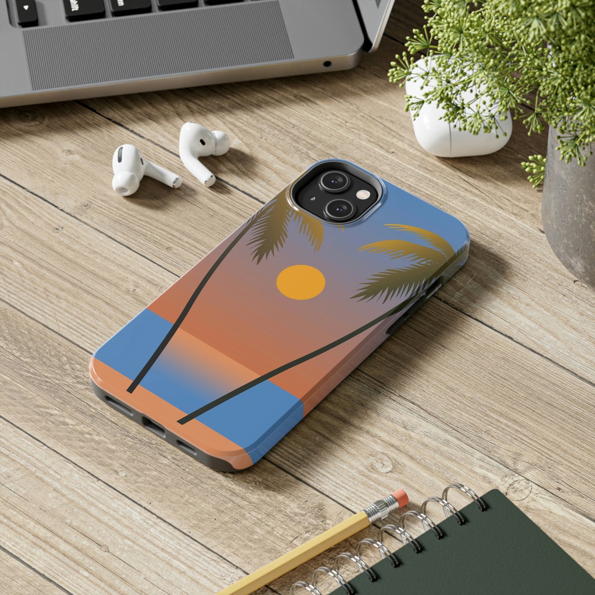 Palm Beach Sunset Minimal Art Tough Phone Cases Case-Mate Ichaku [Perfect Gifts Selection]