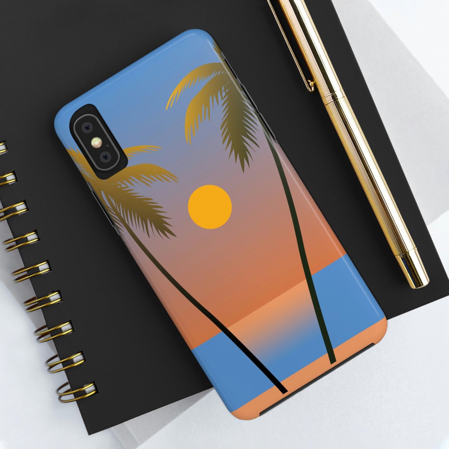 Palm Beach Sunset Minimal Art Tough Phone Cases Case-Mate Ichaku [Perfect Gifts Selection]