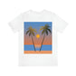 Palm Beach Sunset Minimal Art Unisex Jersey Short Sleeve T-Shirt Ichaku [Perfect Gifts Selection]