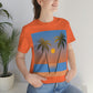 Palm Beach Sunset Minimal Art Unisex Jersey Short Sleeve T-Shirt Ichaku [Perfect Gifts Selection]