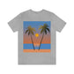 Palm Beach Sunset Minimal Art Unisex Jersey Short Sleeve T-Shirt Ichaku [Perfect Gifts Selection]