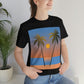 Palm Beach Sunset Minimal Art Unisex Jersey Short Sleeve T-Shirt Ichaku [Perfect Gifts Selection]